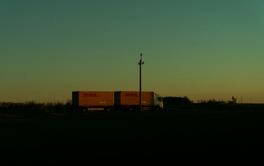 Semi-truck and trailer on the road, illustrating connected truck and trailer technology.