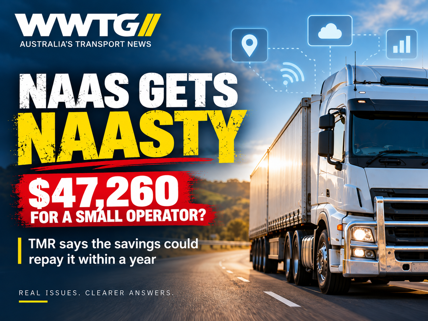 TMR says NAAS telematics could cost a small operator $47,260 — and says savings can repay it within a year